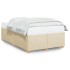 Estructura de cama sin colchón tela crema 120x200