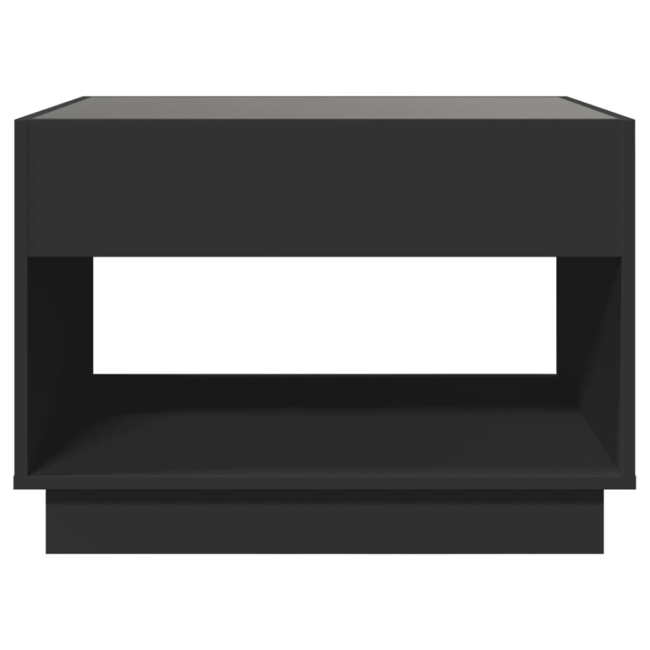 Mesa de centro con Infinity LED negro 70x50x50