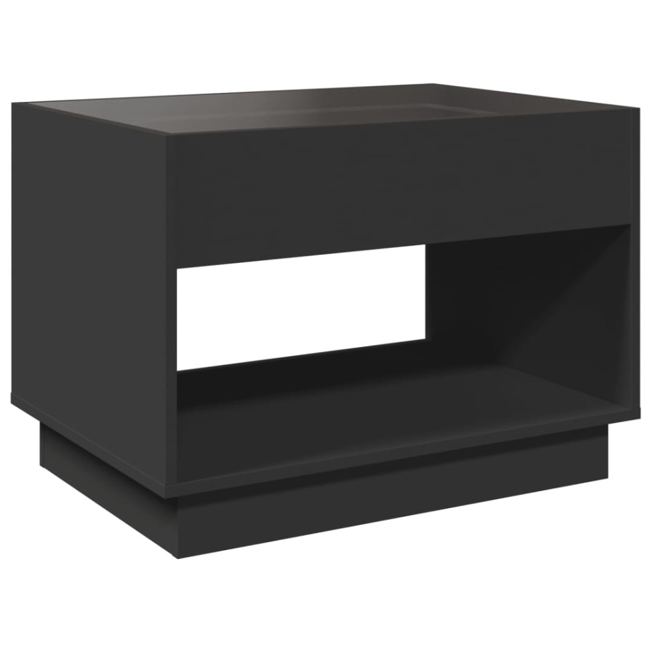 Mesa de centro con Infinity LED negro 70x50x50