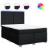 Cama box spring con colchón tela negro 140x190