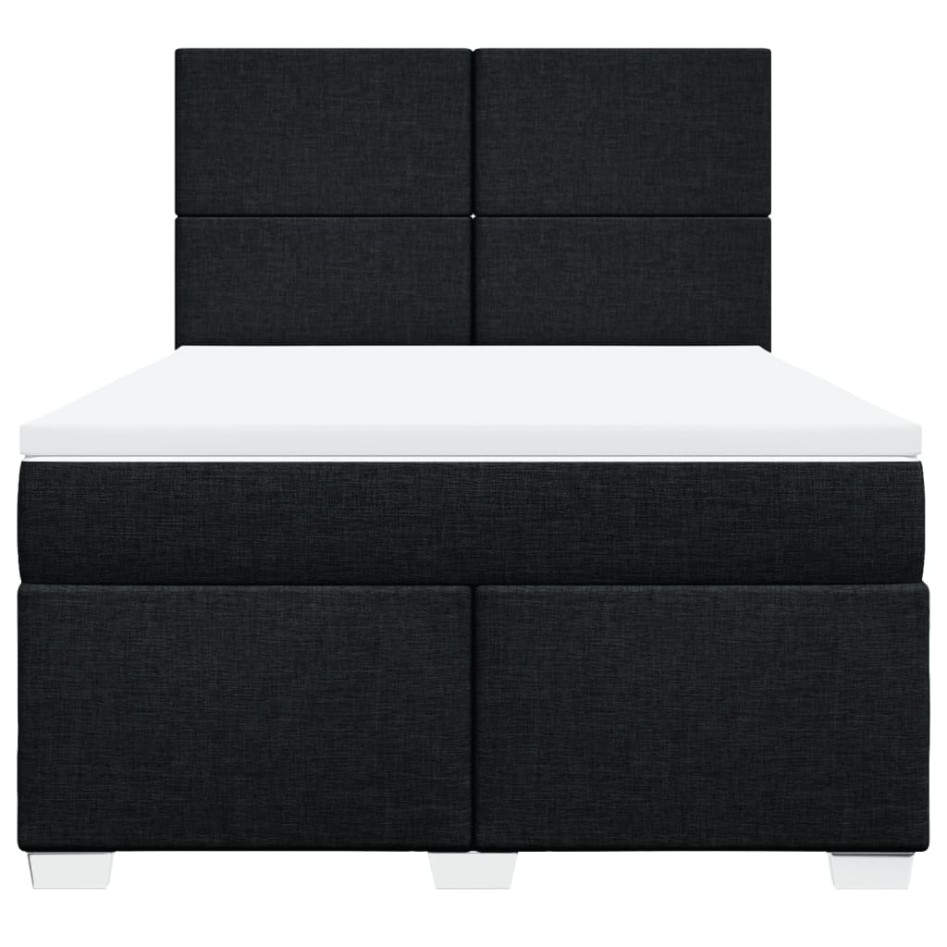 Cama box spring con colchón tela negro 140x190