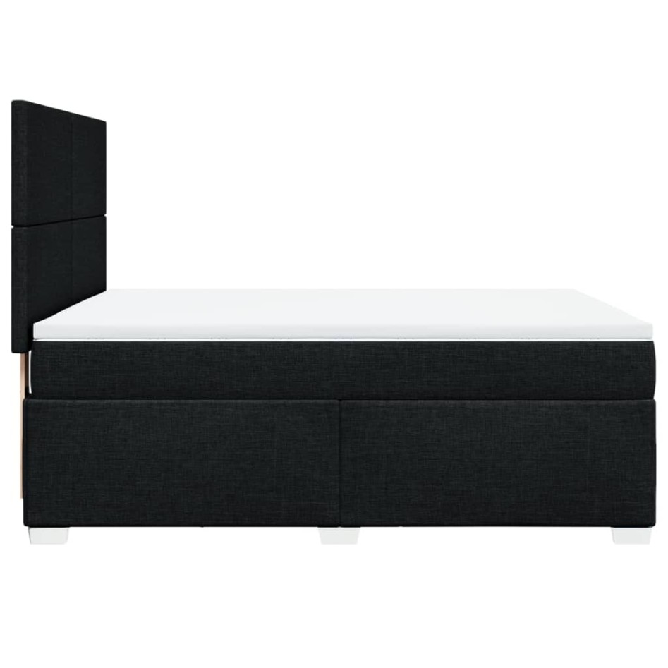 Cama box spring con colchón tela negro 140x190