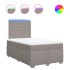 Cama box spring con colchón tela gris taupe 120x200