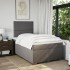 Cama box spring con colchón tela gris taupe 120x200