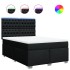 Cama box spring con colchón tela negro 140x190