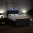 Cama box spring con colchón tela negro 140x190