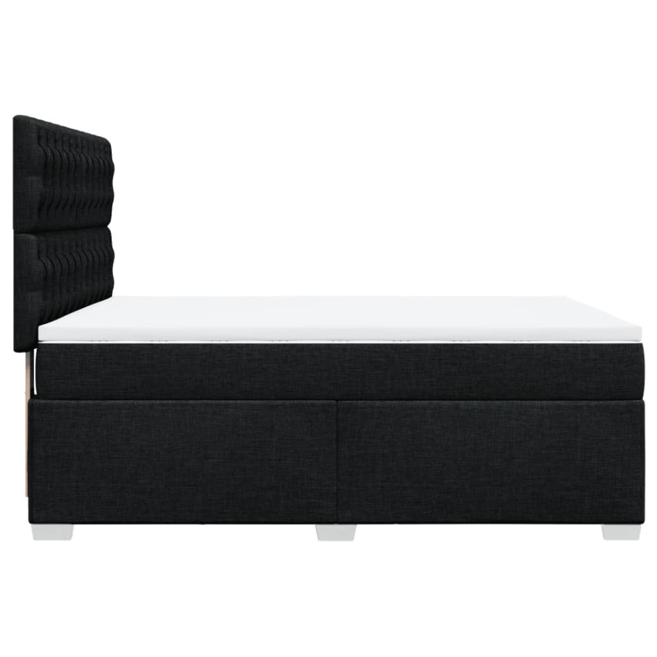 Cama box spring con colchón tela negro 140x190