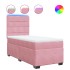 Cama box spring con colchón terciopelo rosa 80x200