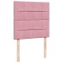 Cama box spring con colchón terciopelo rosa 80x200