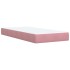 Cama box spring con colchón terciopelo rosa 80x200