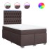 Cama box spring con colchón tela marrón oscuro 120x200