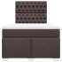 Cama box spring con colchón tela marrón oscuro 120x200