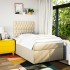Cama box spring con colchón tela color crema 120x200