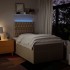 Cama box spring con colchón tela color crema 120x200