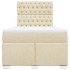 Cama box spring con colchón tela color crema 120x200
