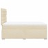 Cama box spring con colchón tela color crema 120x200