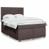 Cama box spring con colchón tela marrón oscuro 140x190