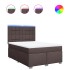 Cama box spring con colchón tela marrón oscuro 140x190