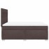 Cama box spring con colchón tela marrón oscuro 140x190