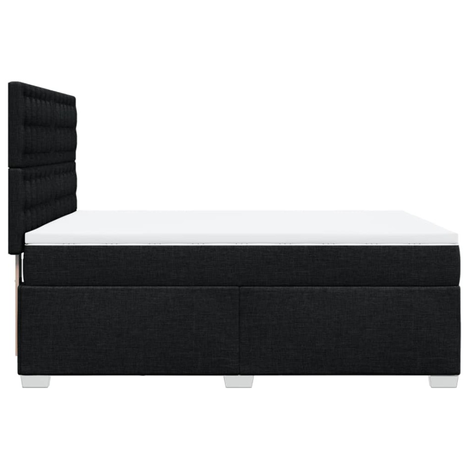 Cama box spring con colchón tela negro 140x190
