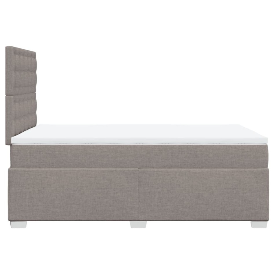 Cama box spring con colchón tela gris taupe 120x200