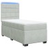Cama box spring con colchón terciopelo gris claro 90x190