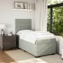 Cama box spring con colchón terciopelo gris claro 90x190