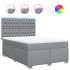 Cama box spring con colchón tela gris claro 140x190