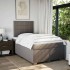 Cama box spring con colchón tela gris taupe 120x200