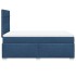 Cama box spring con colchón tela azul 120x190