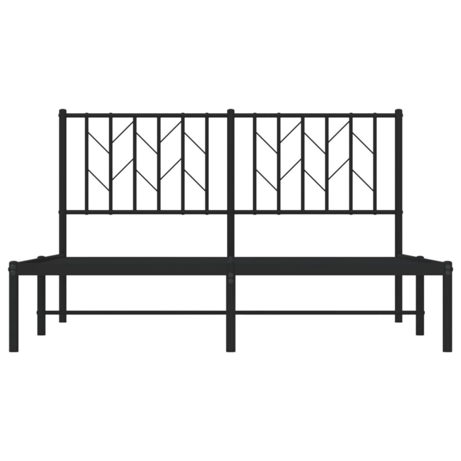 Estructura de cama con cabecero metal negro 140x200