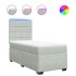 Cama box spring con colchón terciopelo gris claro 100x200