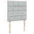 Cama box spring con colchón terciopelo gris claro 100x200