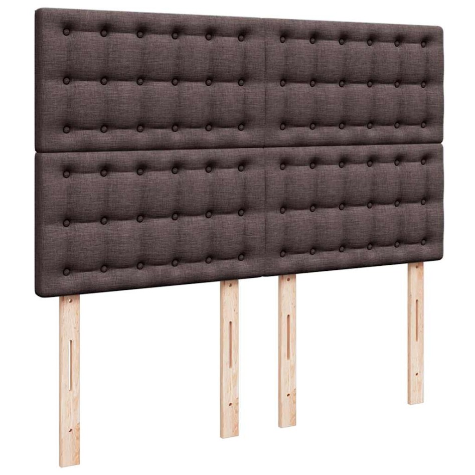 Cama box spring con colchón tela marrón oscuro 140x190