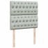 Cama box spring con colchón terciopelo gris claro 90x190