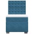 Cama box spring con colchón terciopelo azul oscuro 80x200