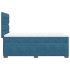Cama box spring con colchón terciopelo azul 90x200