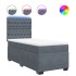 Cama box spring con colchón terciopelo gris oscuro 100x200