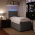 Cama box spring con colchón terciopelo gris oscuro 100x200