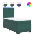 Cama box spring con colchón terciopelo verde oscuro 80x200