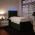 Cama box spring con colchón terciopelo verde oscuro 80x200