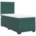 Cama box spring con colchón terciopelo verde oscuro 80x200
