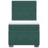 Cama box spring con colchón terciopelo verde oscuro 80x200