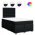 Cama box spring con colchón tela negro 120x200
