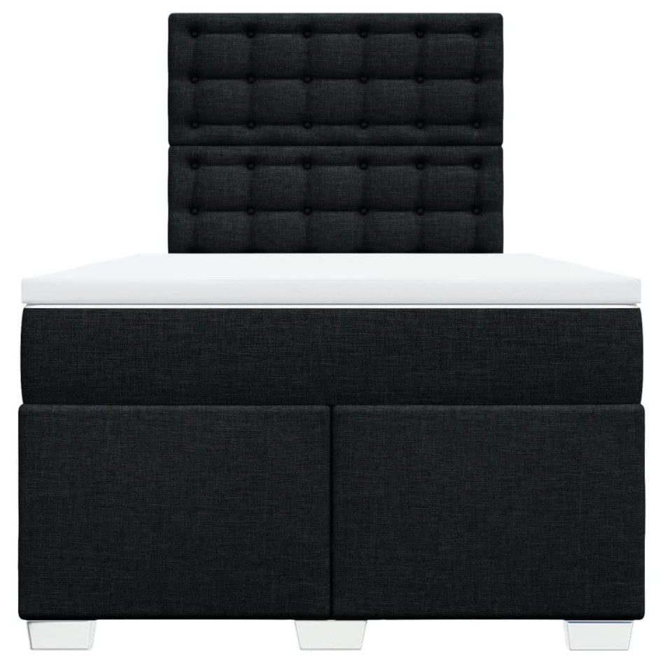 Cama box spring con colchón tela negro 120x200
