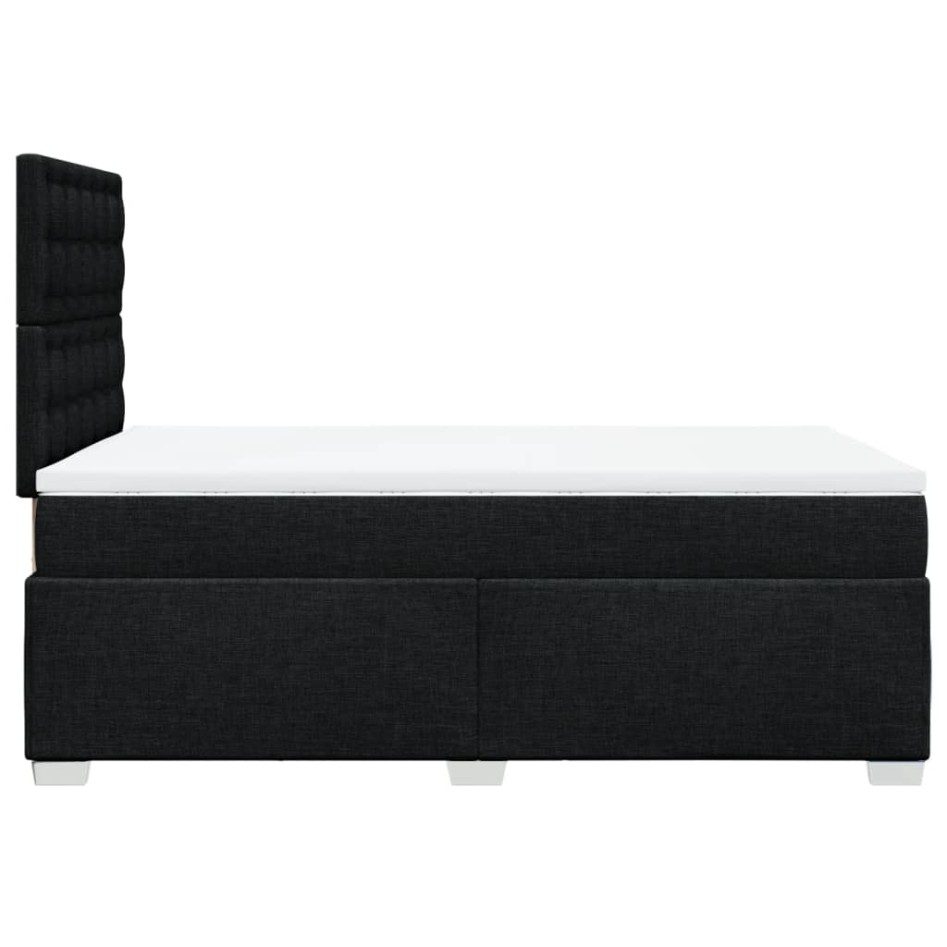 Cama box spring con colchón tela negro 120x200
