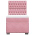 Cama box spring con colchón terciopelo rosa 80x200