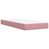 Cama box spring con colchón terciopelo rosa 80x200
