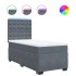 Cama box spring con colchón terciopelo gris oscuro 90x190