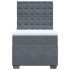 Cama box spring con colchón terciopelo gris oscuro 90x190
